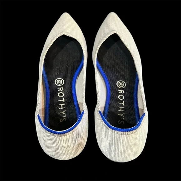 Rothys the point light gray slip on ballet flats W9.5 - Picture 2 of 6